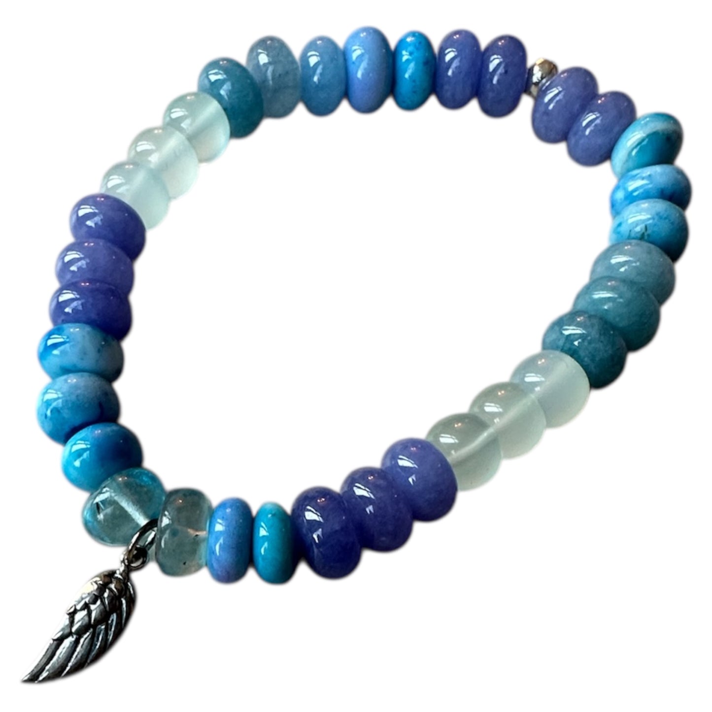 Blue Feather Stretch Bracelet